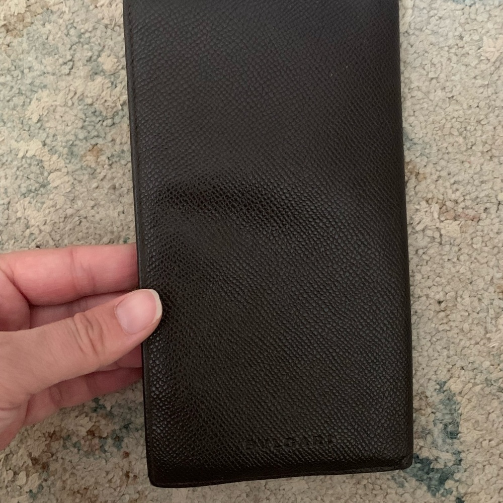 Bulgari Sleek Black Leather Wallet
